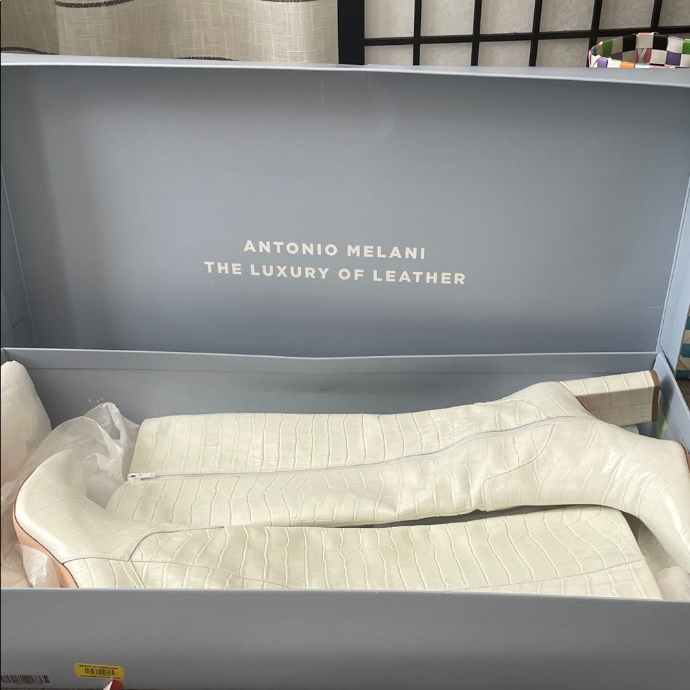 Antonio Melani Ivory Leather Boots